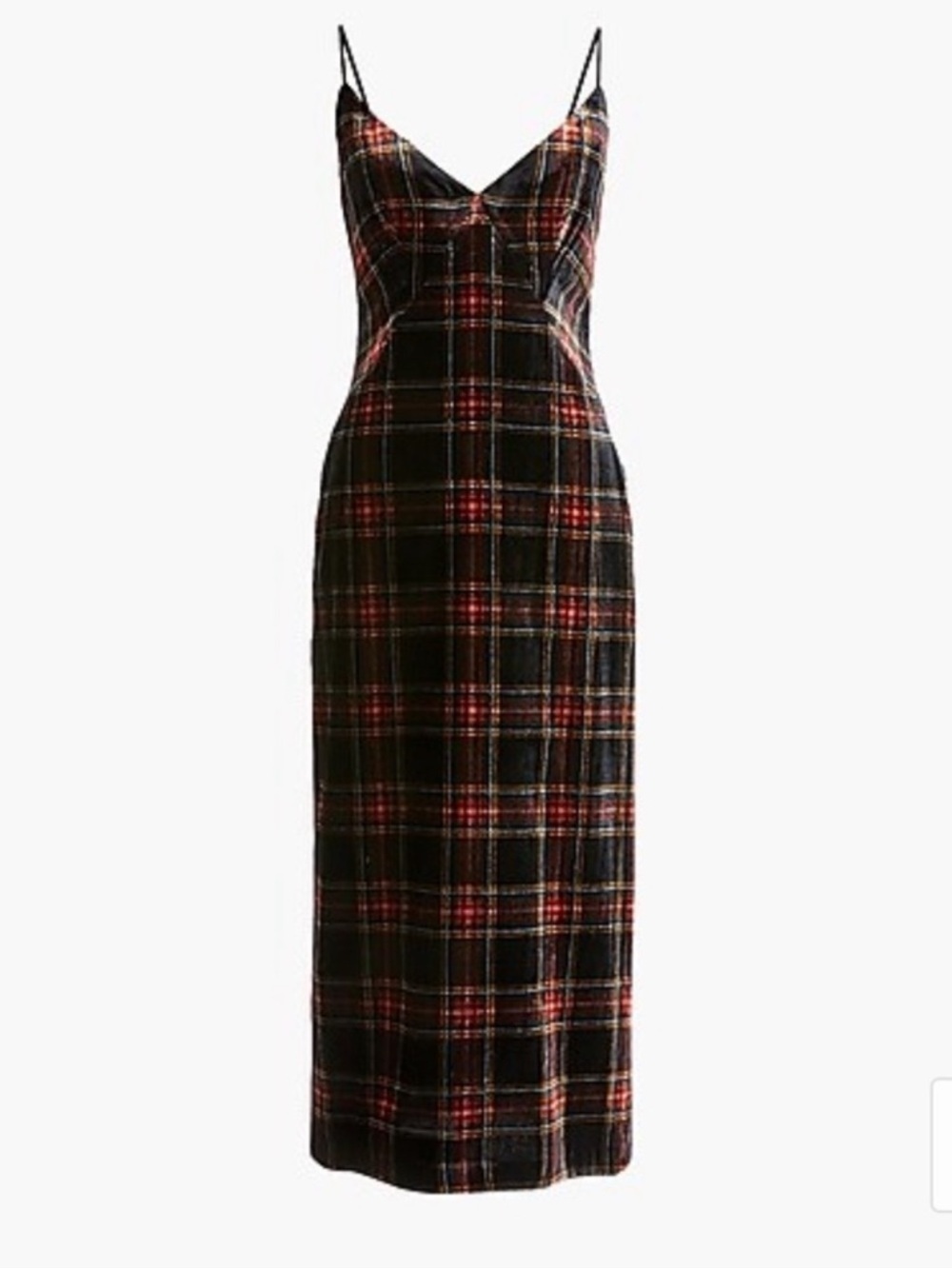 J. Crew Velvet Stewart Tartan plaid midi dress size 4